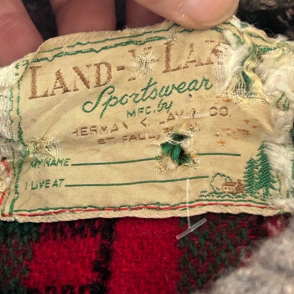 LAND-Y-LAZE Vtg 50-60s Wide Wale Corduroy Barn Coat Plaid Blanket Lined Mens M - Picture 12 of 13